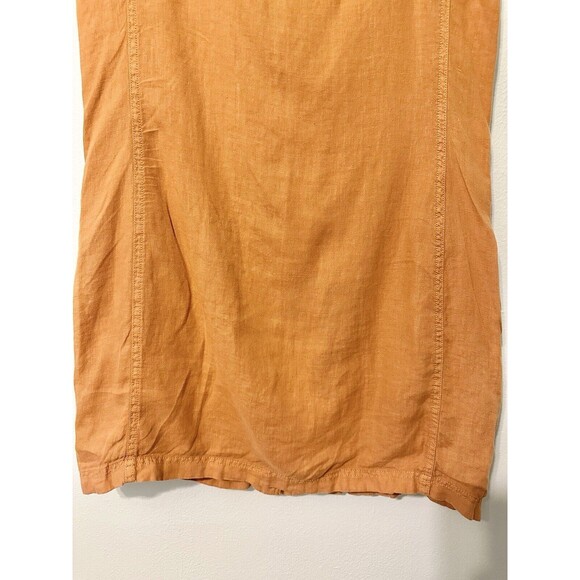 Lou & Grey Women's Blouson Mustard Yellow Tank Dress Linen Cotton Scoop Neck S - Picture 10 of 14